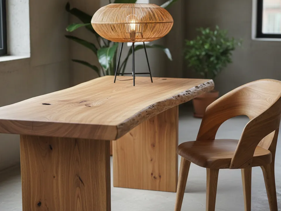 天然無垢の天板。